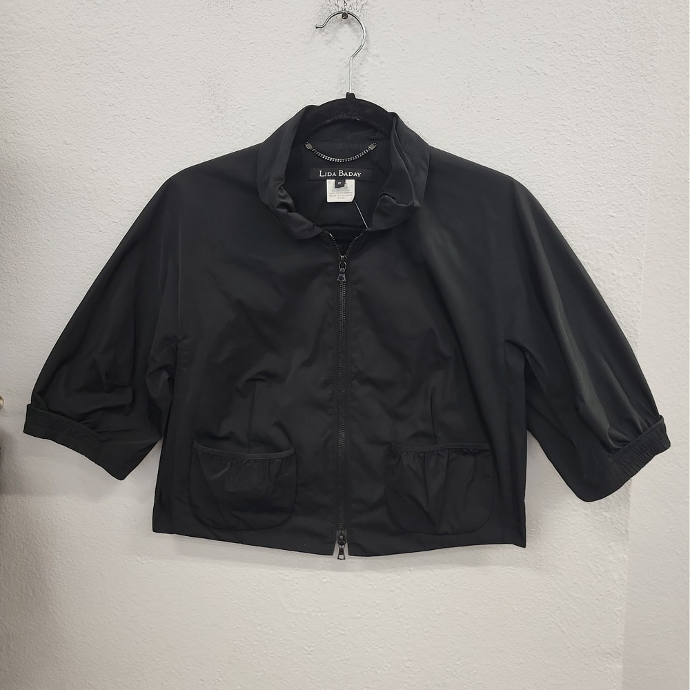 Lida Baday Cropped Polyester Black Jacket Size 12
